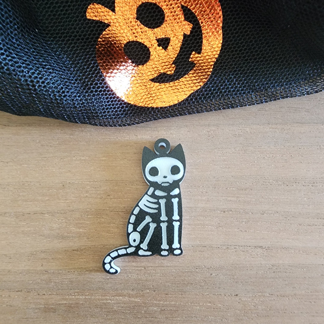 Halloween Acrylic Skeleton Cat Drop