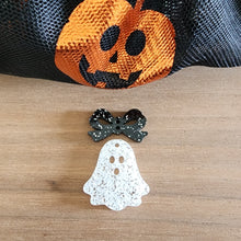 Load image into Gallery viewer, Halloween Ghost &amp; Bow Acrylic 2 Piece Drops
