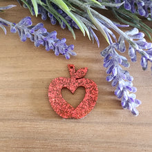 Load image into Gallery viewer, Apple with Cutout Heart Acrylic Drop
