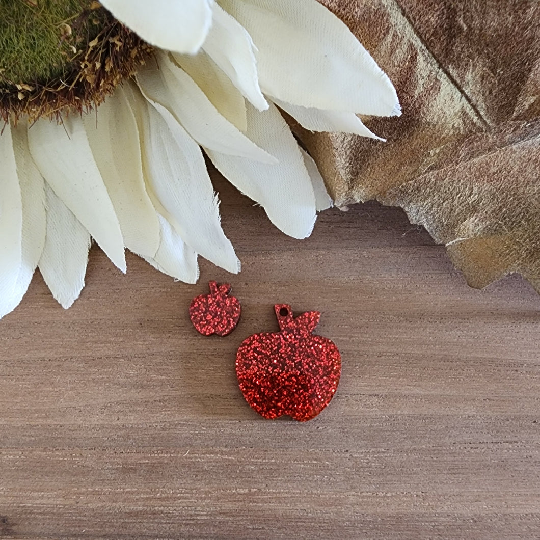Fall Apple with Leaf Acrylic Stud & Drop