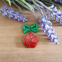 Load image into Gallery viewer, Simple Apple &amp; Bow Acrylic 2 Piece Drops
