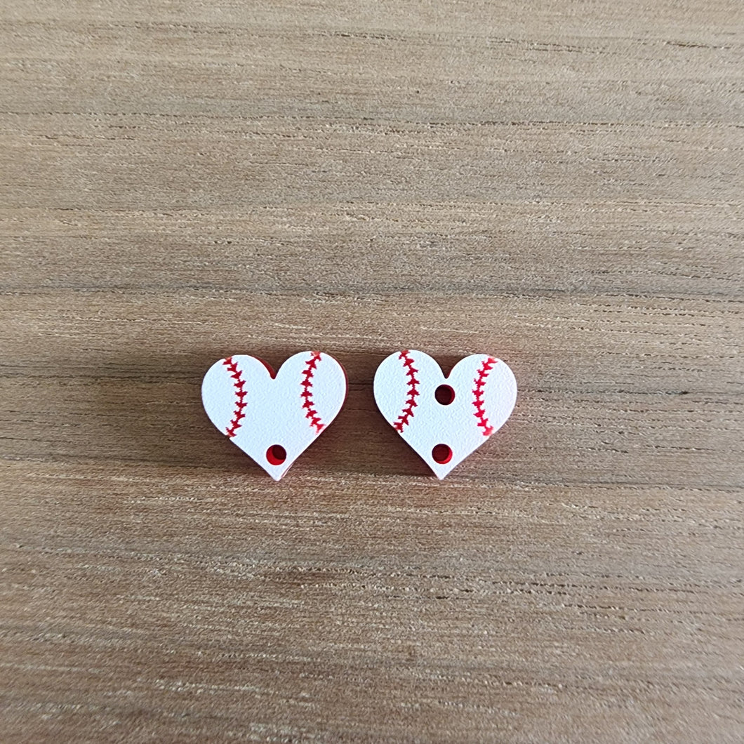 Acrylic Sports Heart Stud Connectors