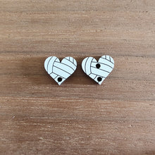 Load image into Gallery viewer, Acrylic Sports Heart Stud Connectors
