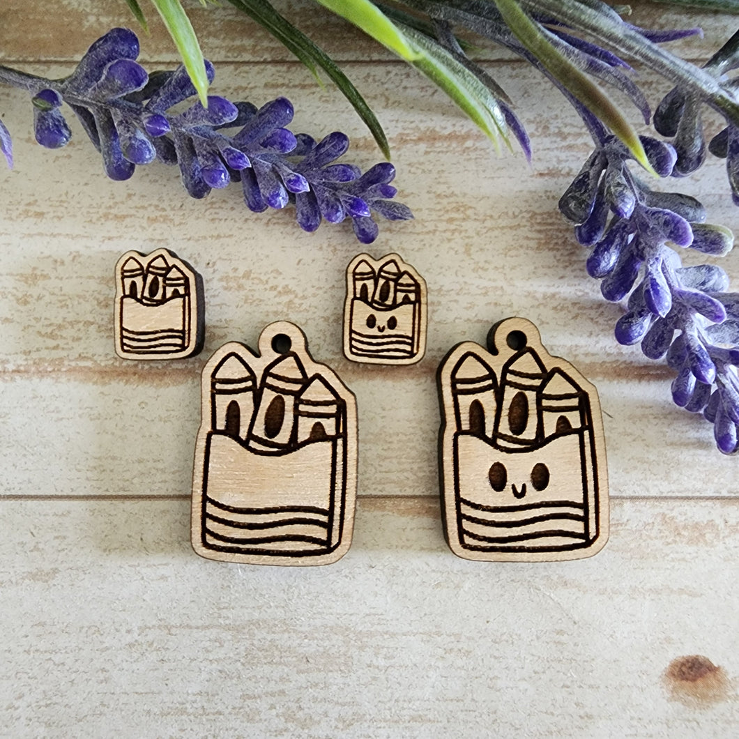 Cute Crayons Box Studs & Drops
