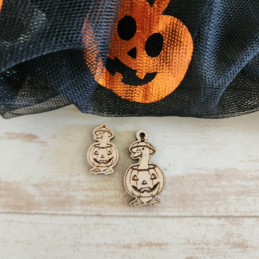 Halloween Duck/Goose Jack o' Lantern Stud & Drop