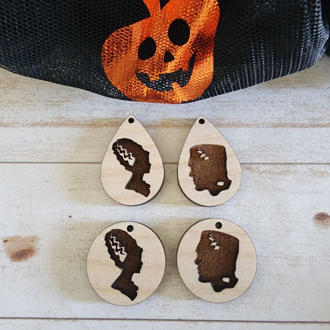 Halloween Frankenstein & Bride Cameo Silhouette Drops