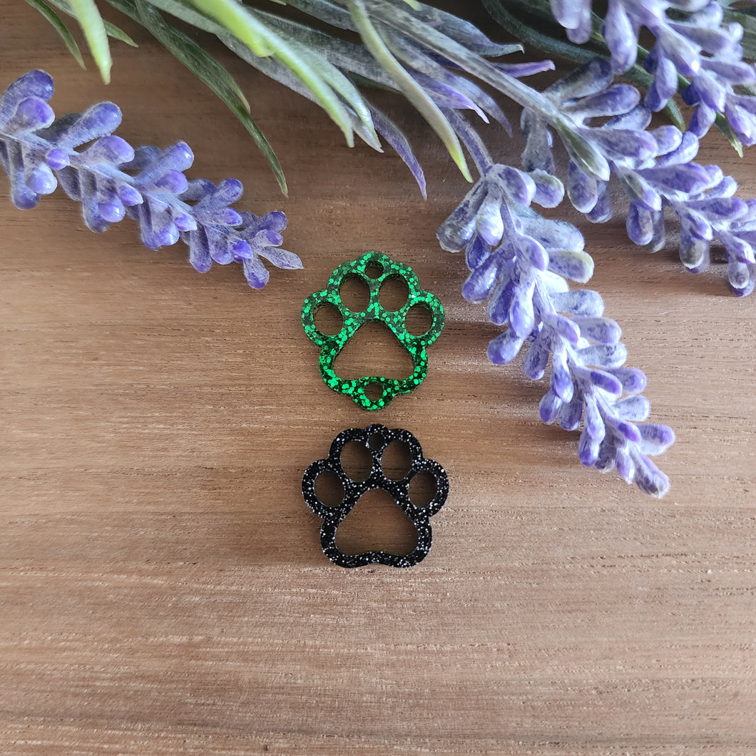 Double Paw Print Acrylic Drop