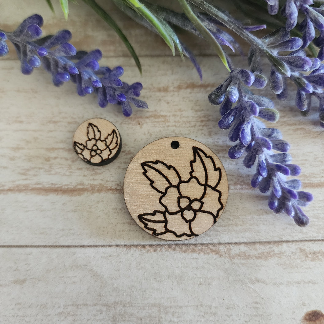 Floral Round #3 Stud & Drop