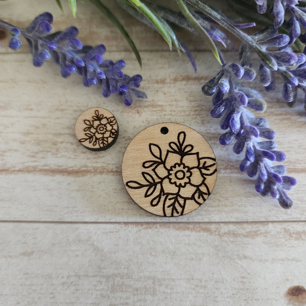 Floral Round #16 Stud & Drop