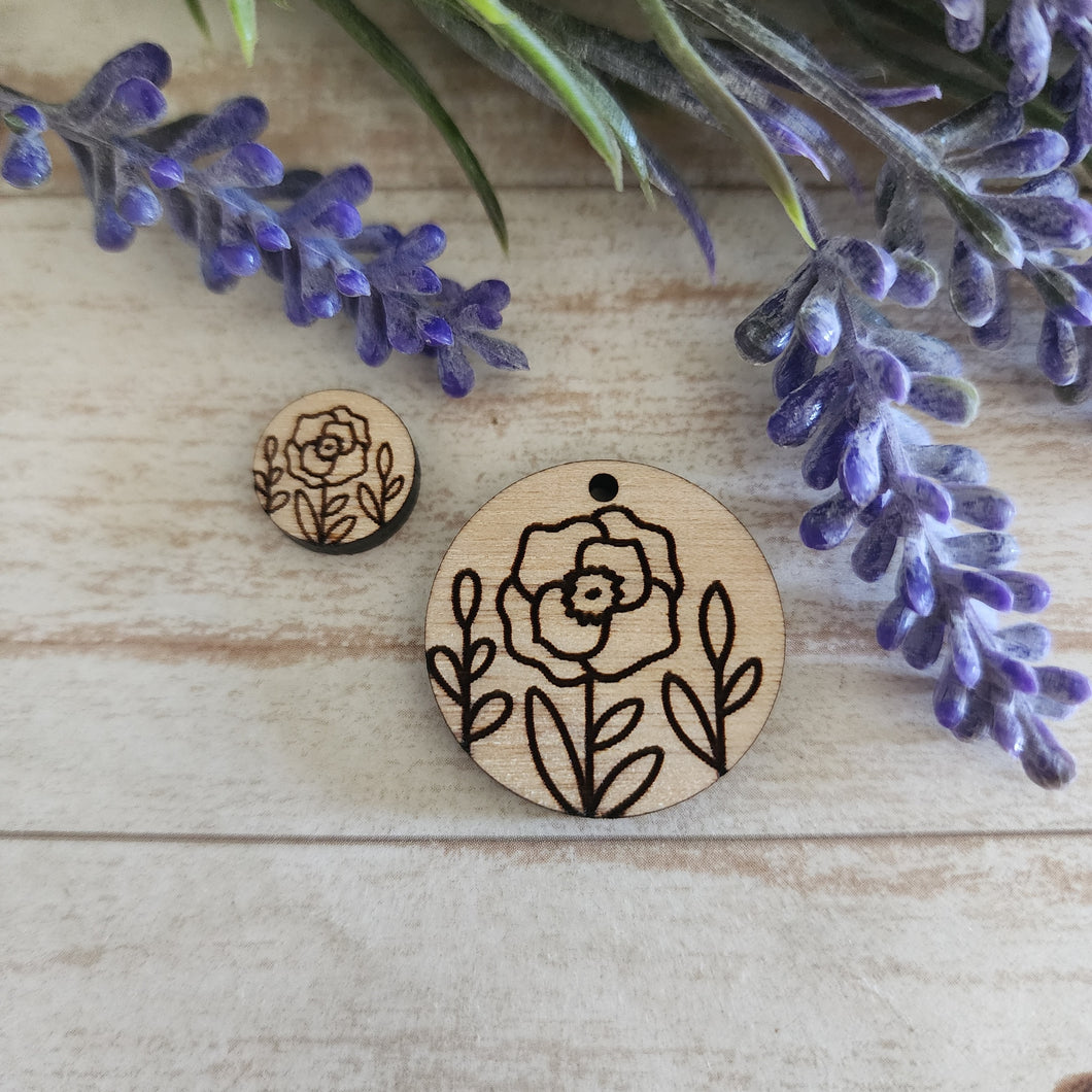 Floral Round #12 Stud & Drop