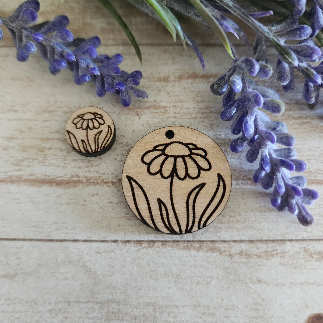 Floral Round #14 Stud & Drop