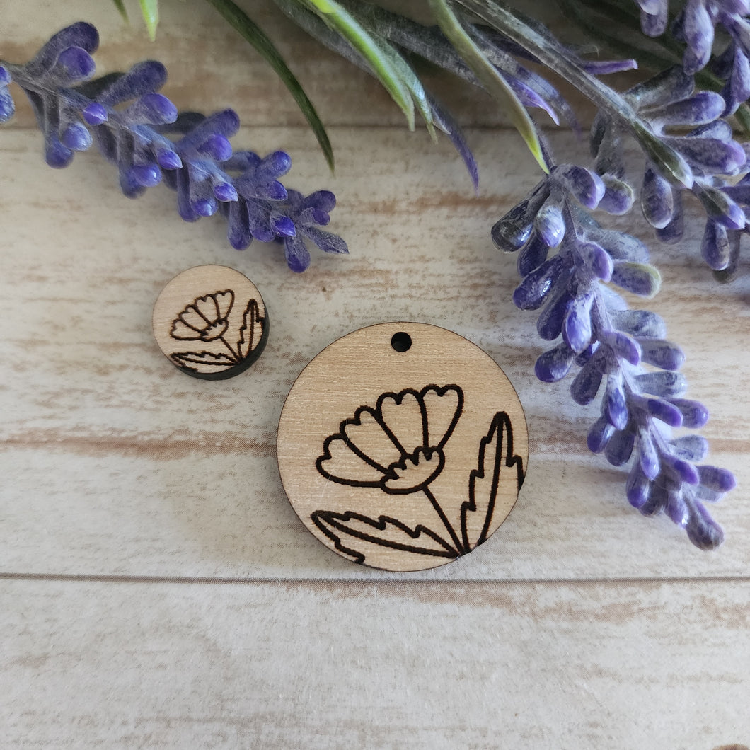 Floral Round #11 Stud & Drop