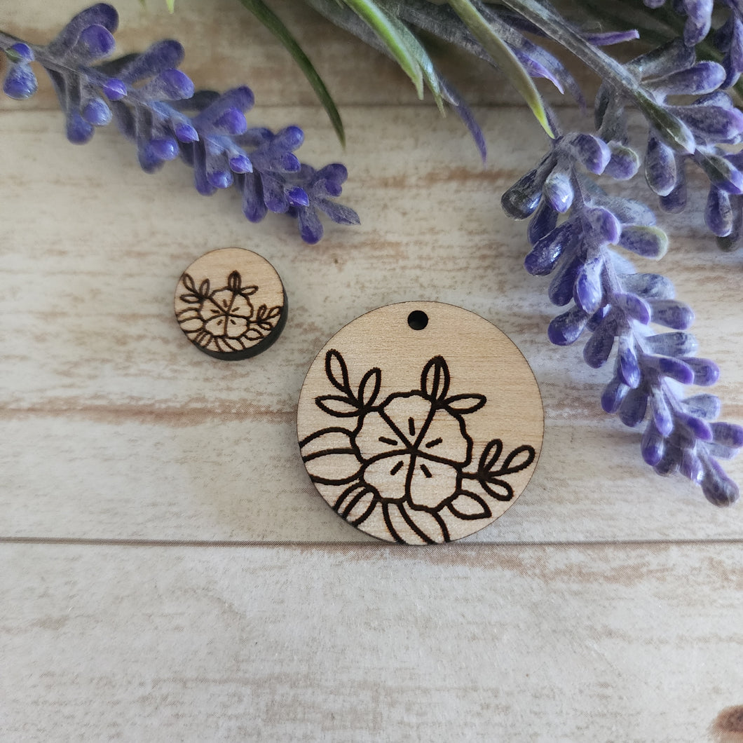 Floral Round #1 Stud & Drop