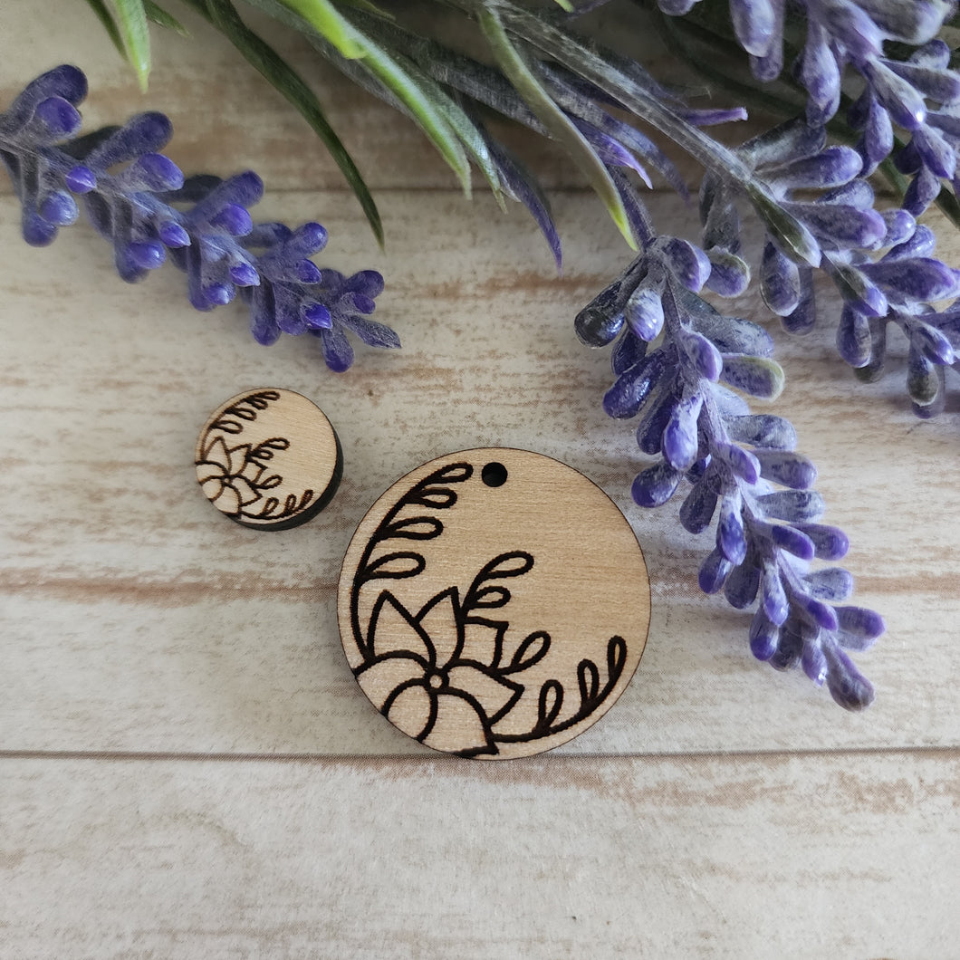 Floral Round #13 Stud & Drop