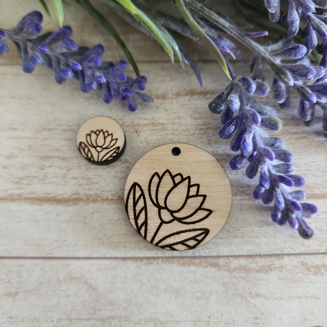 Floral Round #6 Stud & Drop