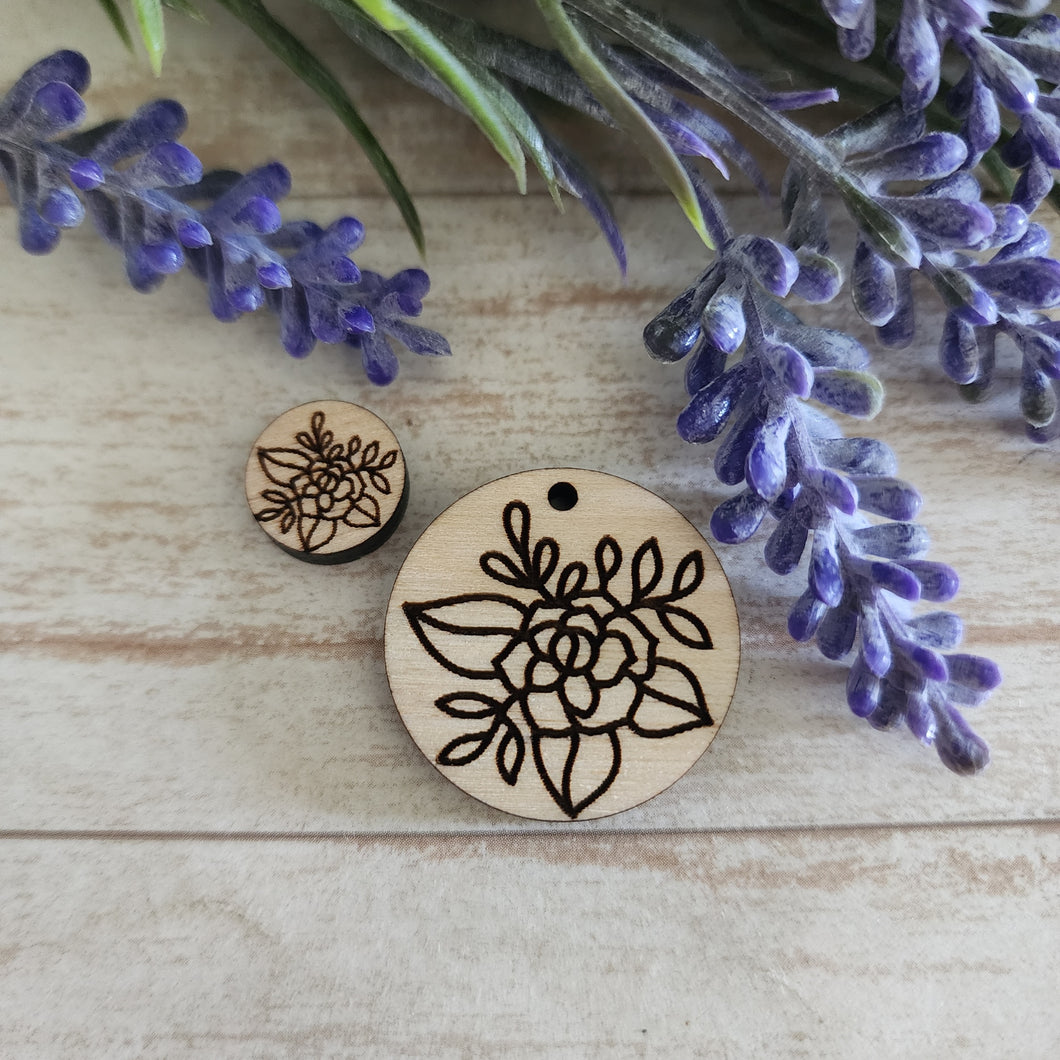 Floral Round #15 Stud & Drop