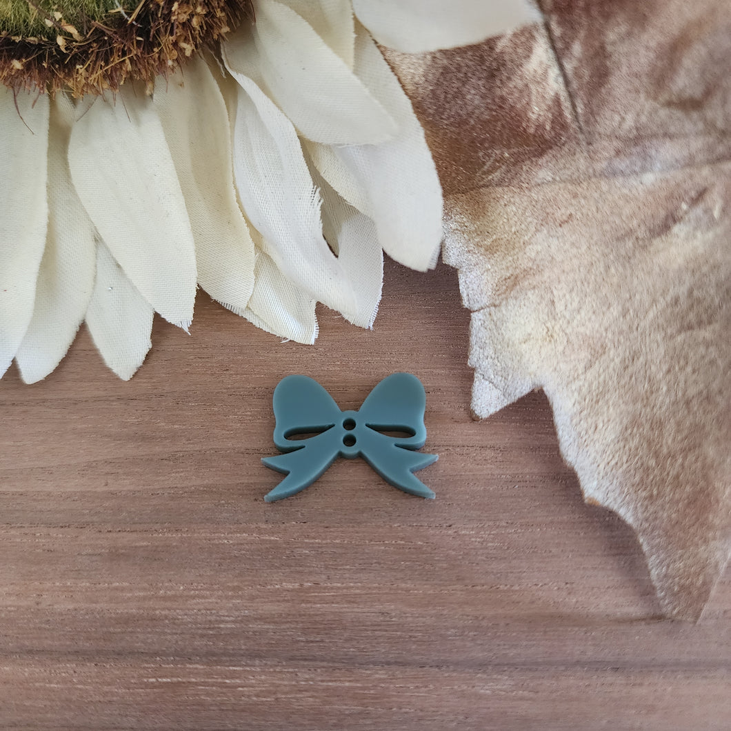 Bow with Large Cutout Loops Acrylic Double Hole Connector
