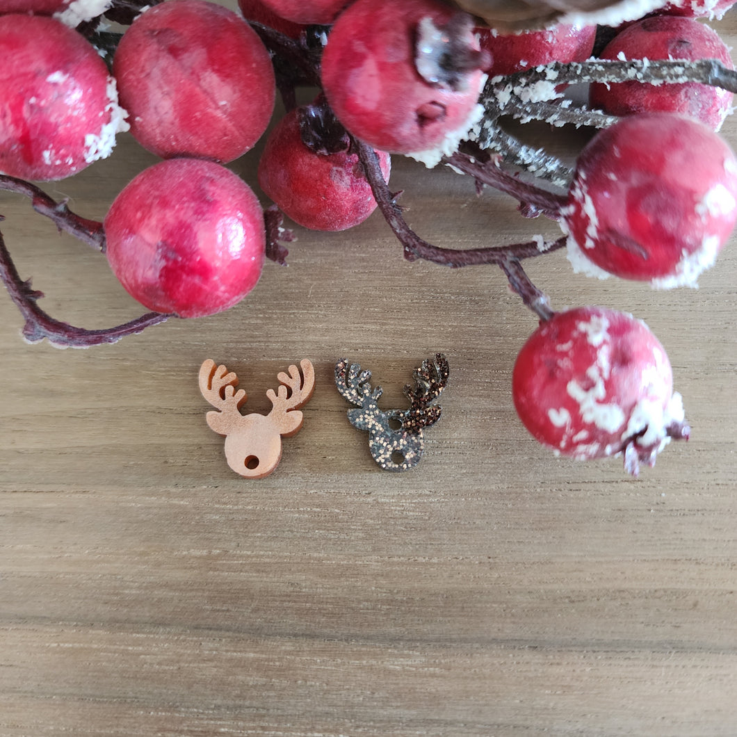Christmas Reindeer Head with Antlers Acrylic Connectors