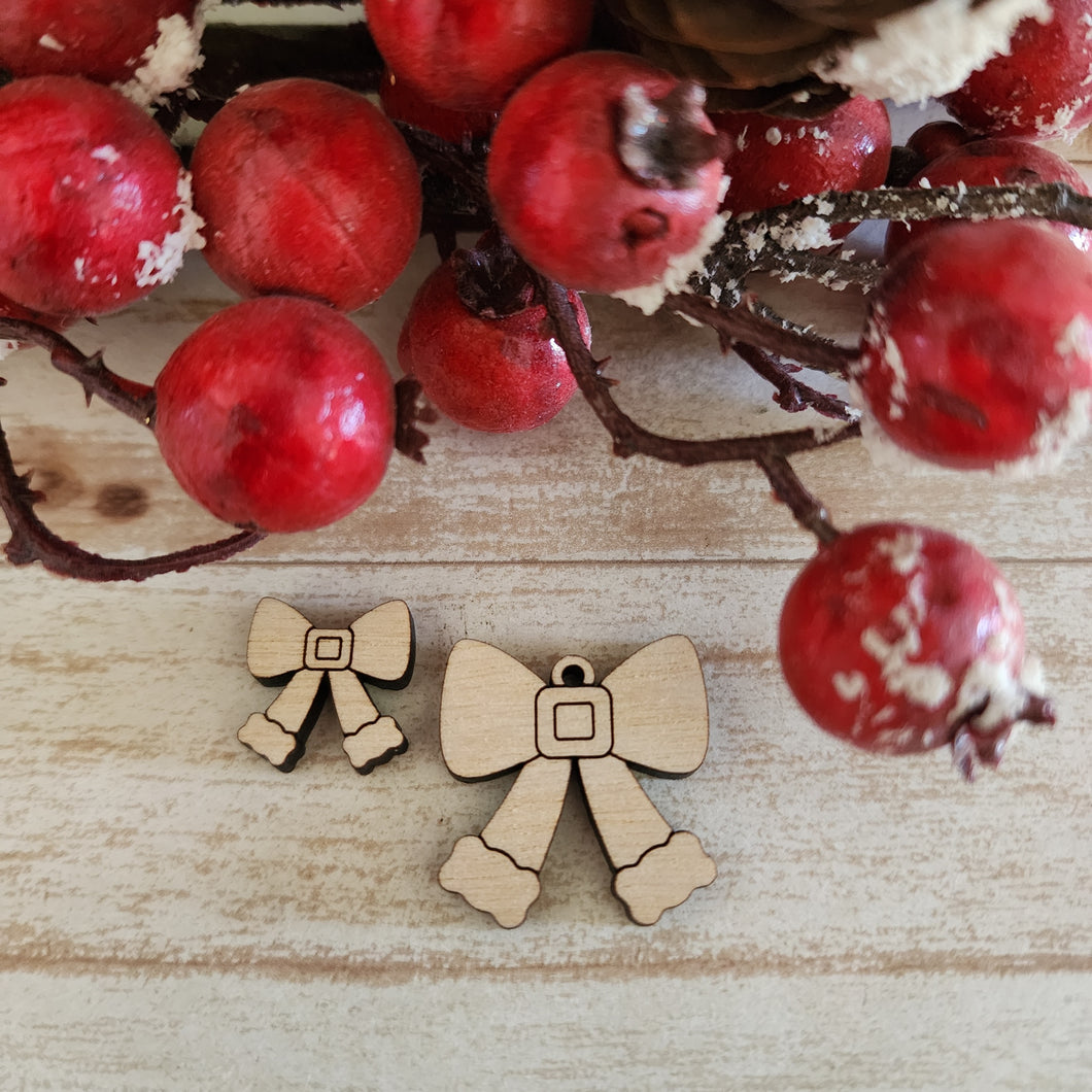 Christmas Santa Suit Bow Stud & Drop