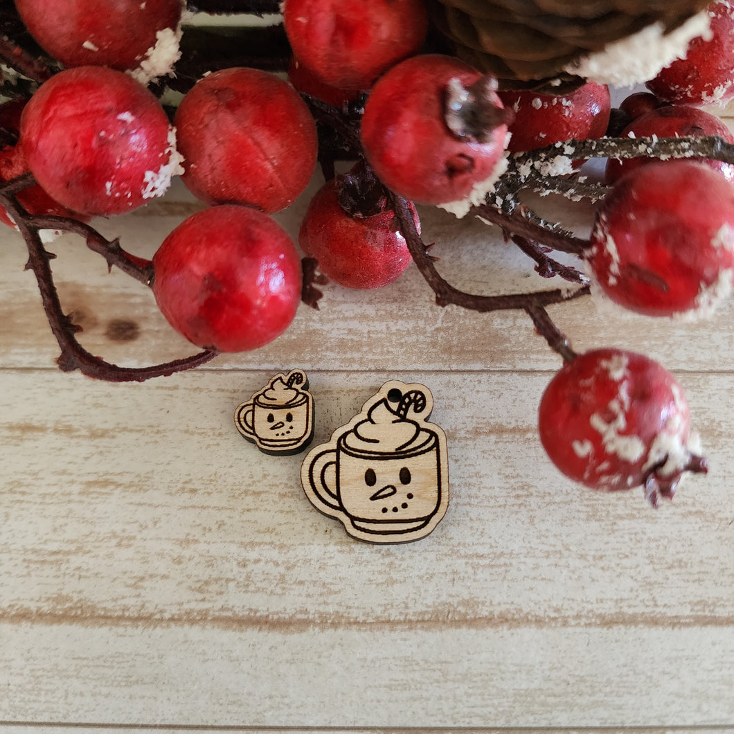 Christmas Hot Cocoa Snowman Stud & Drop