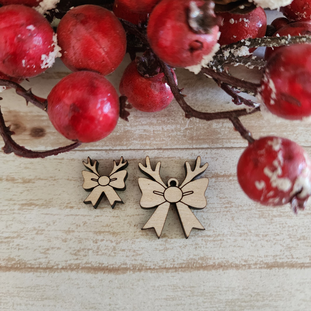 Christmas Reindeer Bow Stud & Drop