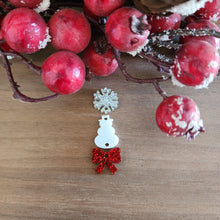 Load image into Gallery viewer, Christmas Acrylic Triple Snowflake, Snowman, &amp; Bow Drops
