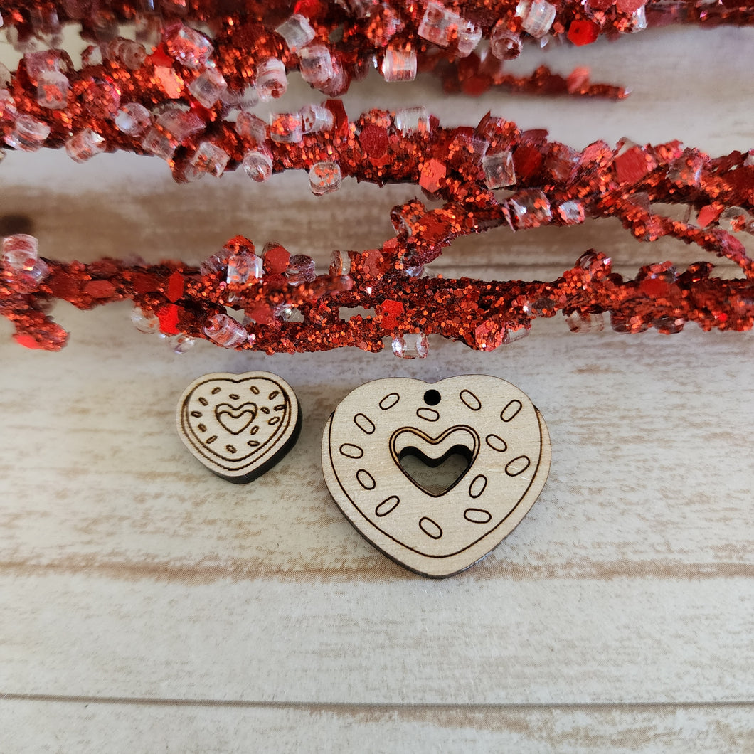 Valentine's Day Heart Donut Stud & Drop
