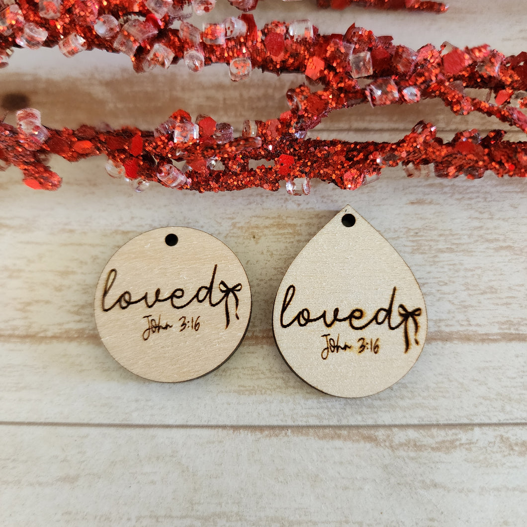 Valentine's Day Loved - John 3:16 with Bow Drops