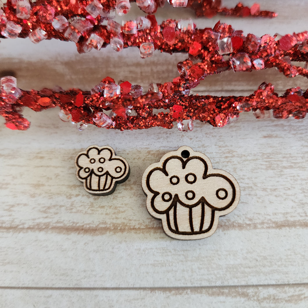 Valentine's Day Cupcake with Sprinkles Stud & Drop