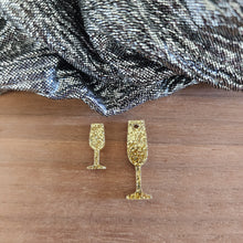 Load image into Gallery viewer, New Year&#39;s Champagne Glass Acrylic Stud &amp; Drop
