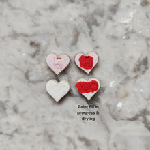 Load image into Gallery viewer, Valentine&#39;s Day Acrylic Conversation Heart Studs
