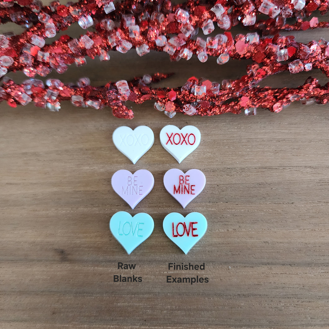 Valentine's Day Acrylic Conversation Heart Studs