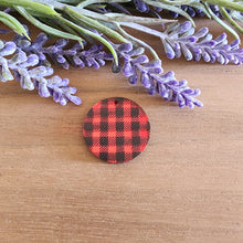 Load image into Gallery viewer, Buffalo Plaid on Red Mirror Patterned Acrylic Drops