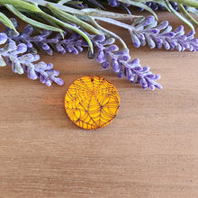 Load image into Gallery viewer, Spiderwebs on Orange Mirror Patterned Acrylic Drops