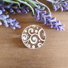 Load image into Gallery viewer, White Scrolls Patterned Acrylic Drops