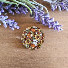 Load image into Gallery viewer, 70s Orange Floral Patterned Acrylic Drops