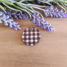 Load image into Gallery viewer, Buffalo Plaid on Pink Mirror Patterned Acrylic Drops