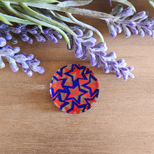 Load image into Gallery viewer, Red &amp; Blue Overlapping Stars Patterned Acrylic Drops
