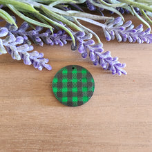 Load image into Gallery viewer, Buffalo Plaid on Green Mirror Patterned Acrylic Drops