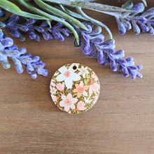 Load image into Gallery viewer, Cherry Blossoms on Gold Glitter Patterned Acrylic Drops
