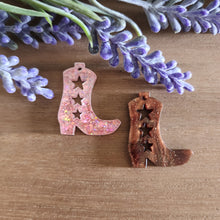 Load image into Gallery viewer, Cowboy Boot with Cutout Stars Acrylic Drop
