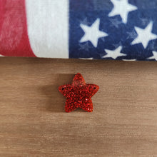 Load image into Gallery viewer, Patriotic Acrylic Rounded Star Double Side Hole Drops
