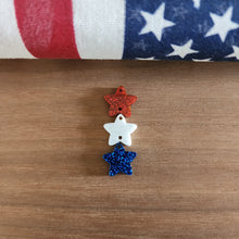 Load image into Gallery viewer, Patriotic Triple Rounded Star Acrylic Drops
