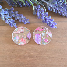 Load image into Gallery viewer, Colorful Cowboy Boots on Large Silver Flakes Patterned Acrylic Drops