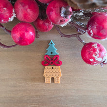 Load image into Gallery viewer, Christmas Acrylic Triple Tree, Delicate Bow, &amp; Gingerbread House Drops
