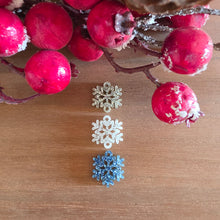 Load image into Gallery viewer, Christmas Acrylic Triple Intricate Snowflake Drops
