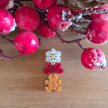Load image into Gallery viewer, Christmas Acrylic Triple Intricate Snowflake, Delicate Bow, &amp; Gingerbread Man Drops
