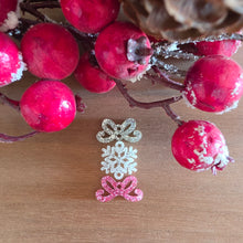 Load image into Gallery viewer, Christmas Acrylic Triple Delicate Bow, Intricate Snowflake, &amp; Delicate Bow Drops
