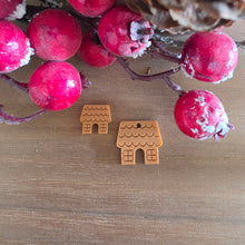 Load image into Gallery viewer, Christmas Acrylic Flat Roof Gingerbread House Stud &amp; Drop
