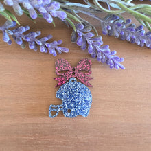 Load image into Gallery viewer, School Spirit Large Bow &amp; Football Helmet Acrylic 2 Piece Drop
